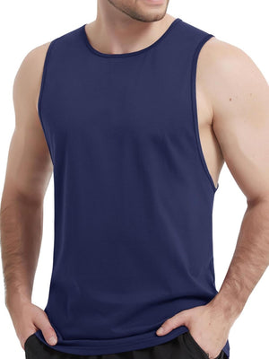 TACVASEN Navy Men's Tank Tops Cotton Sleeveless Wide-Armhole Shirt