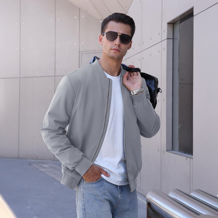 Men's Thermal Quilted Water Resistant Bomber Jacket - LT23M1157