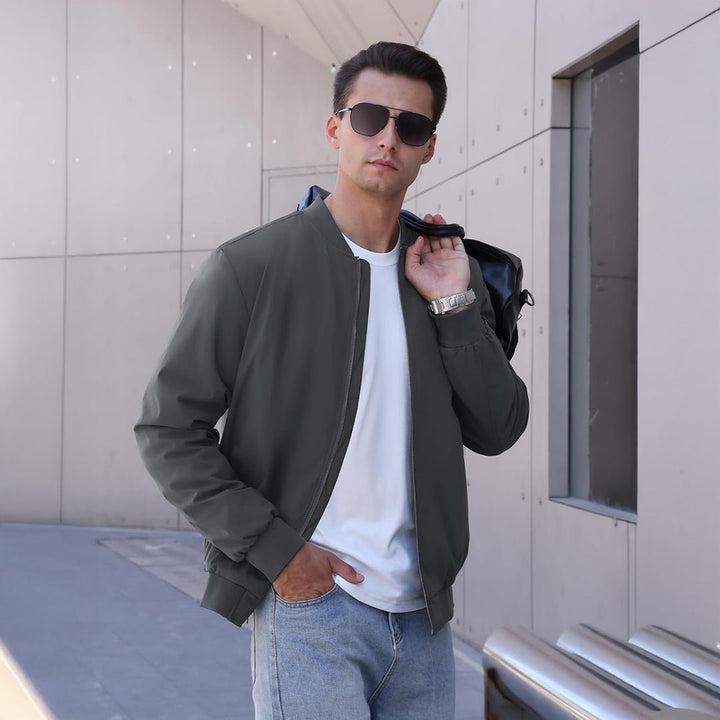 Men's Thermal Quilted Water Resistant Bomber Jacket - LT23M1157
