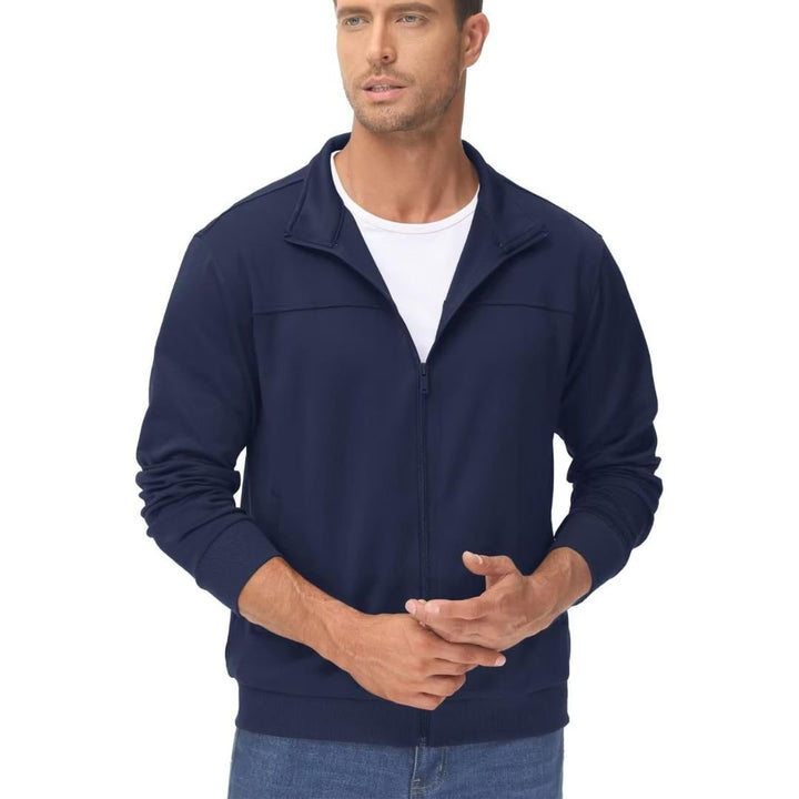 Men's Track Lightweight Full Zip Up Stand Collar Jacket - Men's Jackets