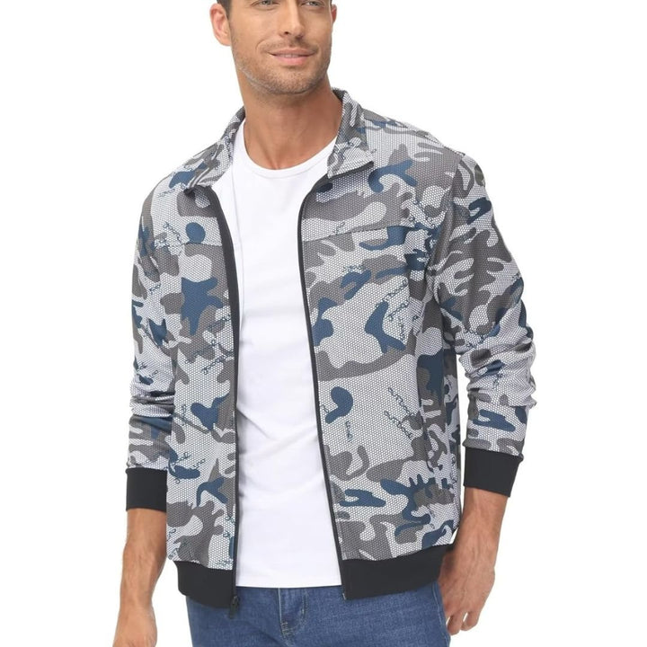Men's Track Lightweight Full Zip Up Stand Collar Jacket - Men's Jackets