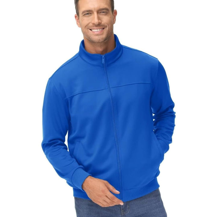 Men's Track Lightweight Full Zip Up Stand Collar Jacket - Men's Jackets