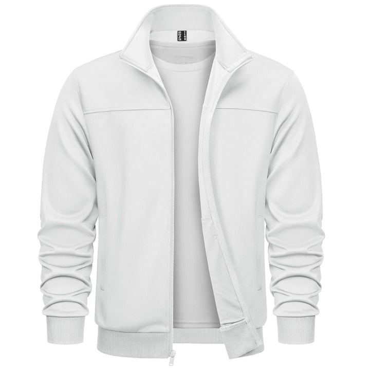 Men's Track Lightweight Full Zip Up Stand Collar Jacket - Men's Jackets