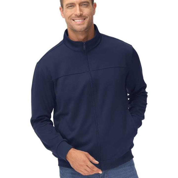 Men's Track Lightweight Full Zip Up Stand Collar Jacket - Men's Jackets