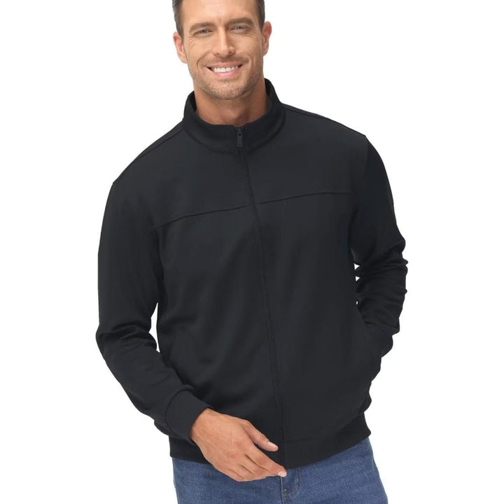 Men's Track Lightweight Full Zip Up Stand Collar Jacket - Men's Jackets