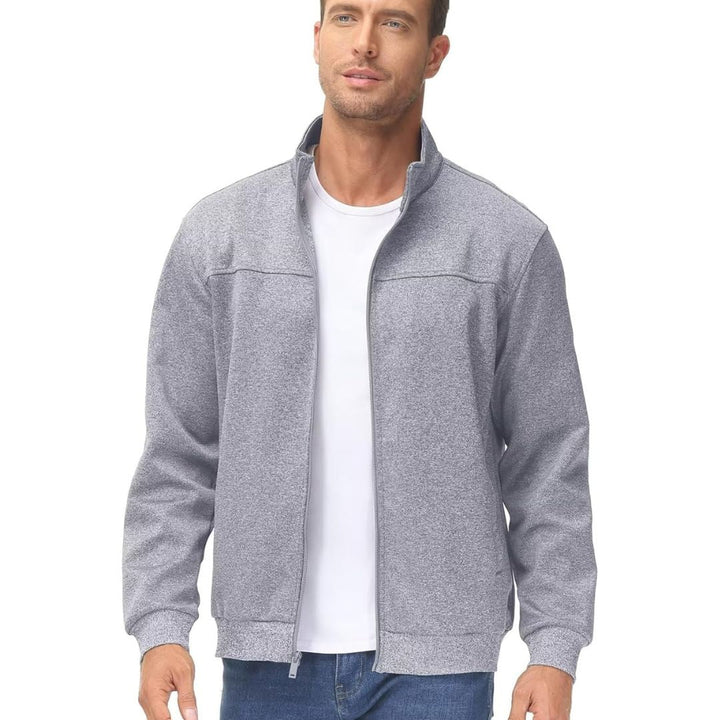 Men's Track Lightweight Full Zip Up Stand Collar Jacket - Men's Jackets