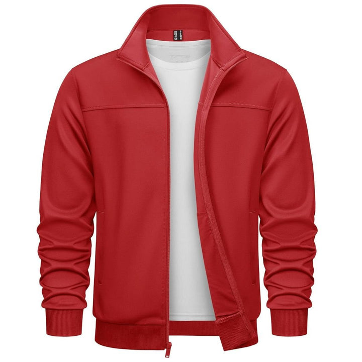 Men's Track Lightweight Full Zip Up Stand Collar Jacket - Men's Jackets