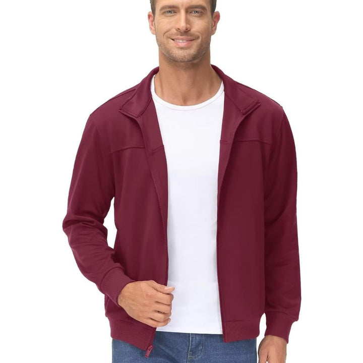 Men's Track Lightweight Full Zip Up Stand Collar Jacket - Men's Jackets