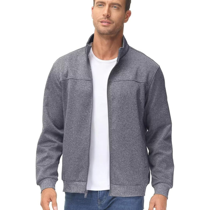 Men's Track Lightweight Full Zip Up Stand Collar Jacket - Men's Jackets