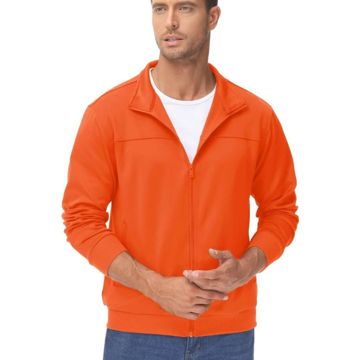 Men's Track Lightweight Full Zip Up Stand Collar Jacket - Men's Jackets