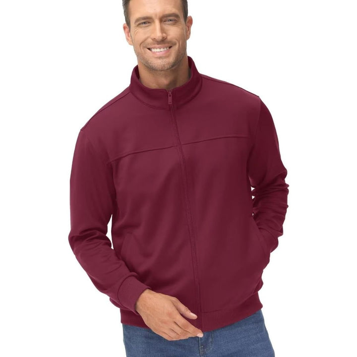 Men's Track Lightweight Full Zip Up Stand Collar Jacket - Men's Jackets