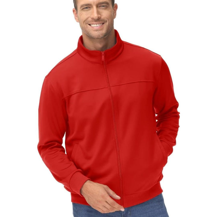 Men's Track Lightweight Full Zip Up Stand Collar Jacket - Men's Jackets