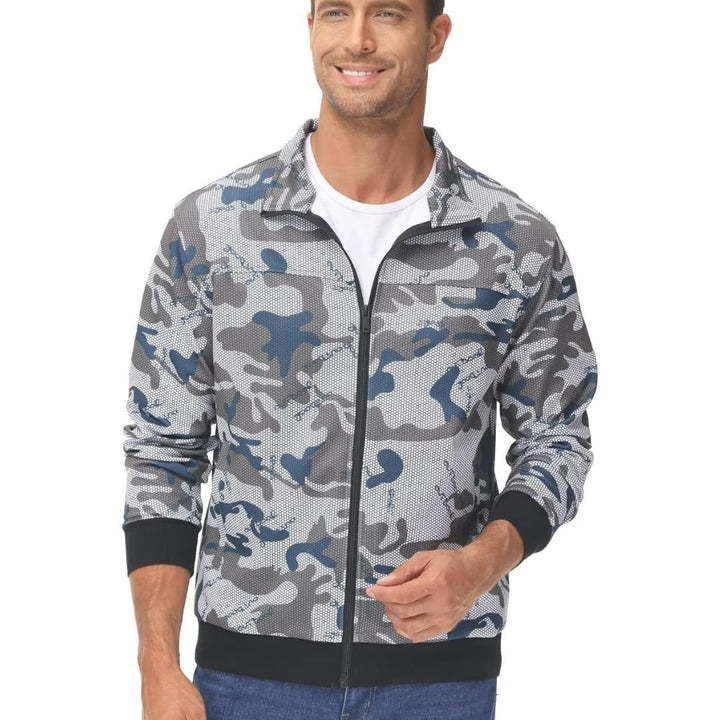 Men's Track Lightweight Full Zip Up Stand Collar Jacket - Men's Jackets