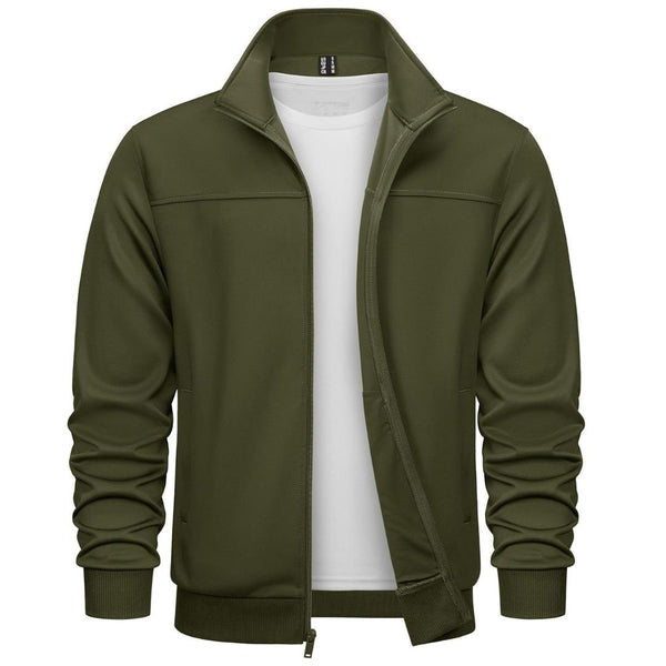 Men's Track Lightweight Full Zip Up Stand Collar Jacket - Men's Jackets