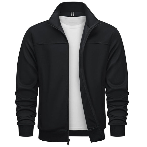 Men's Track Lightweight Full Zip Up Stand Collar Jacket - Men's Jackets