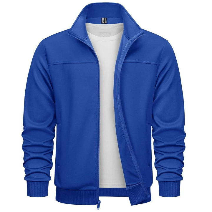 Men's Track Lightweight Full Zip Up Stand Collar Jacket - Men's Jackets
