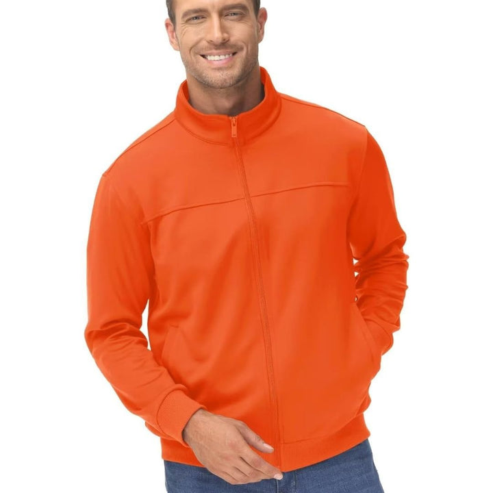 Men's Track Lightweight Full Zip Up Stand Collar Jacket - Men's Jackets
