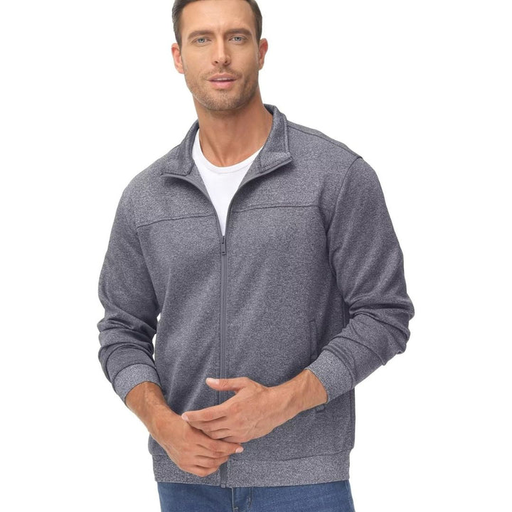 Men's Track Lightweight Full Zip Up Stand Collar Jacket - Men's Jackets