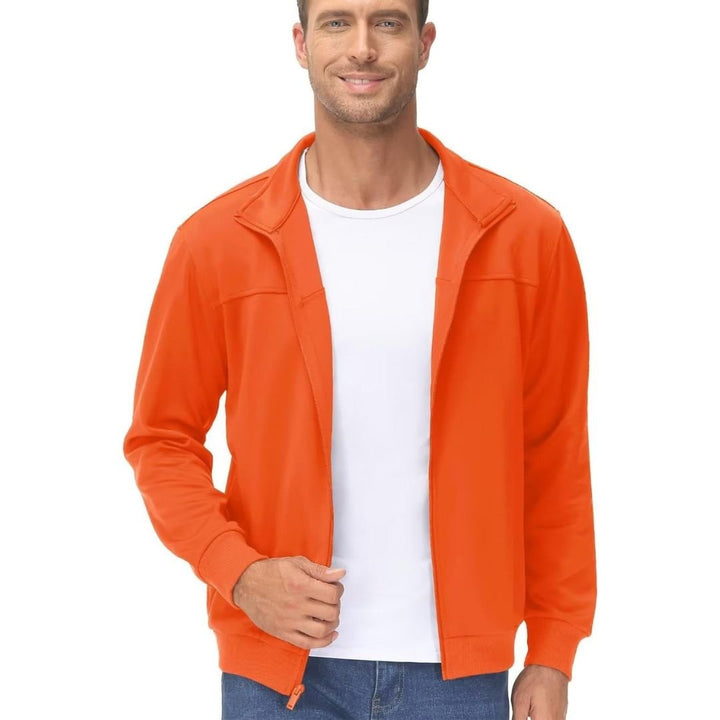 Men's Track Lightweight Full Zip Up Stand Collar Jacket - Men's Jackets