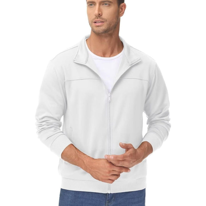 Men's Track Lightweight Full Zip Up Stand Collar Jacket - Men's Jackets