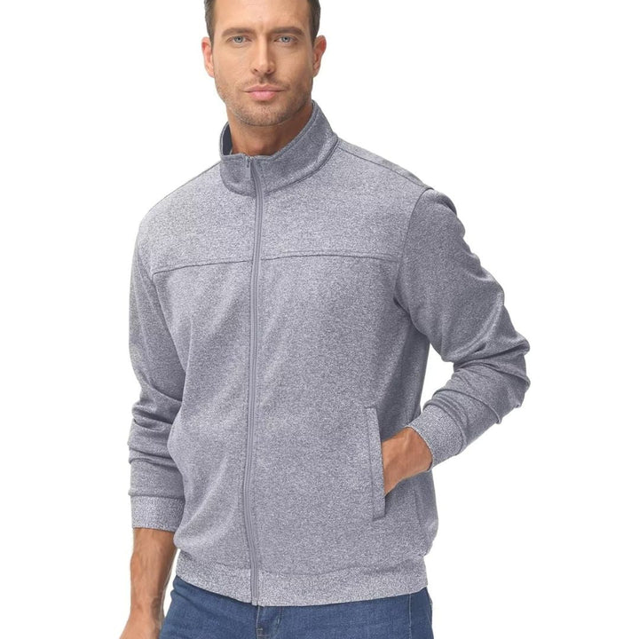 Men's Track Lightweight Full Zip Up Stand Collar Jacket - Men's Jackets