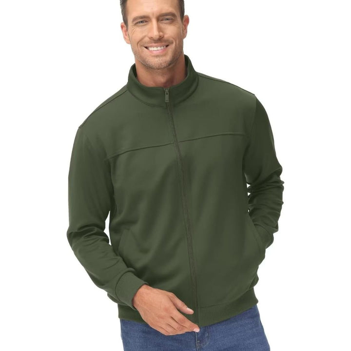 Men's Track Lightweight Full Zip Up Stand Collar Jacket - Men's Jackets