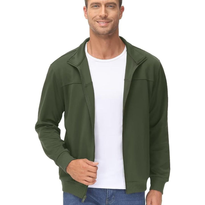 Men's Track Lightweight Full Zip Up Stand Collar Jacket - Men's Jackets