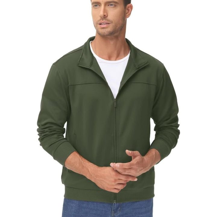 Men's Track Lightweight Full Zip Up Stand Collar Jacket - Men's Jackets