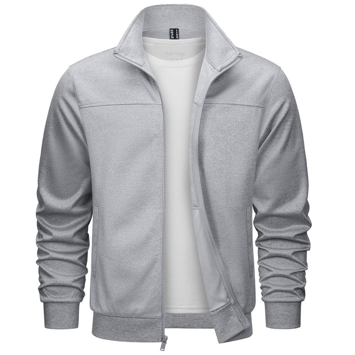 Men's Track Lightweight Full Zip Up Stand Collar Jacket - Men's Jackets