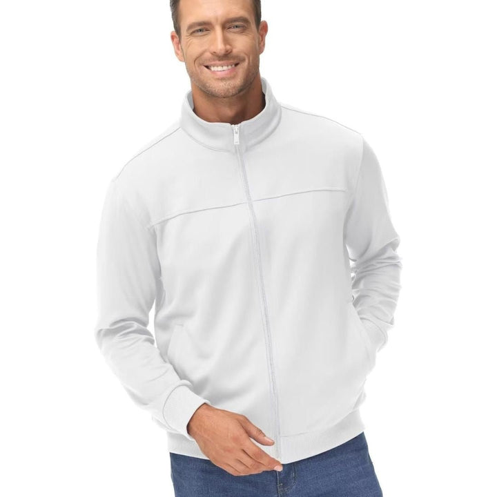 Men's Track Lightweight Full Zip Up Stand Collar Jacket - Men's Jackets
