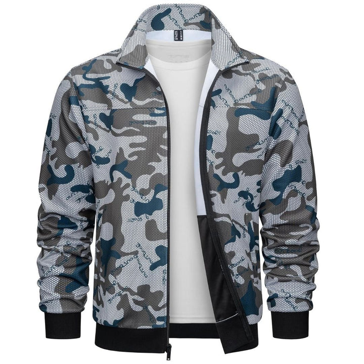 Men's Track Lightweight Full Zip Up Stand Collar Jacket - Men's Jackets