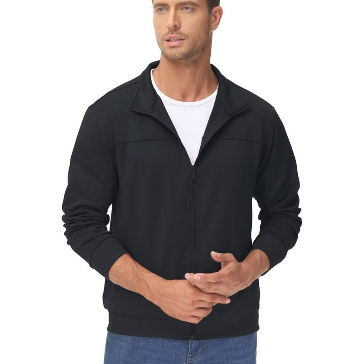 Men's Track Lightweight Full Zip Up Stand Collar Jacket - Men's Jackets
