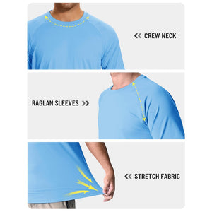 TACVASEN Blue Men's UPF 50+ Breathable Quick - Dry Outdoor Swim T-Shirt