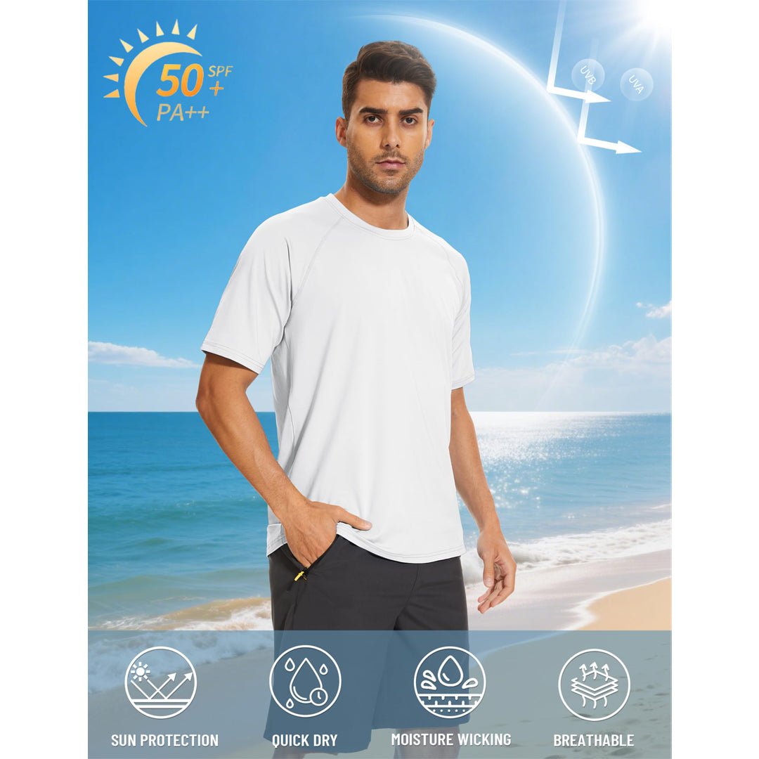 TACVASEN Blue Men's UPF 50+ Breathable Quick - Dry Outdoor Swim T-Shirt