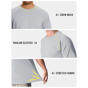 TACVASEN Blue Men's UPF 50+ Breathable Quick - Dry Outdoor Swim T-Shirt