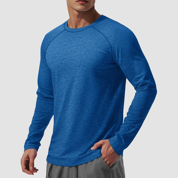 TACVASEN Sea Blue Men's UPF 50+ Fishing Swim Long Sleeve Shirts