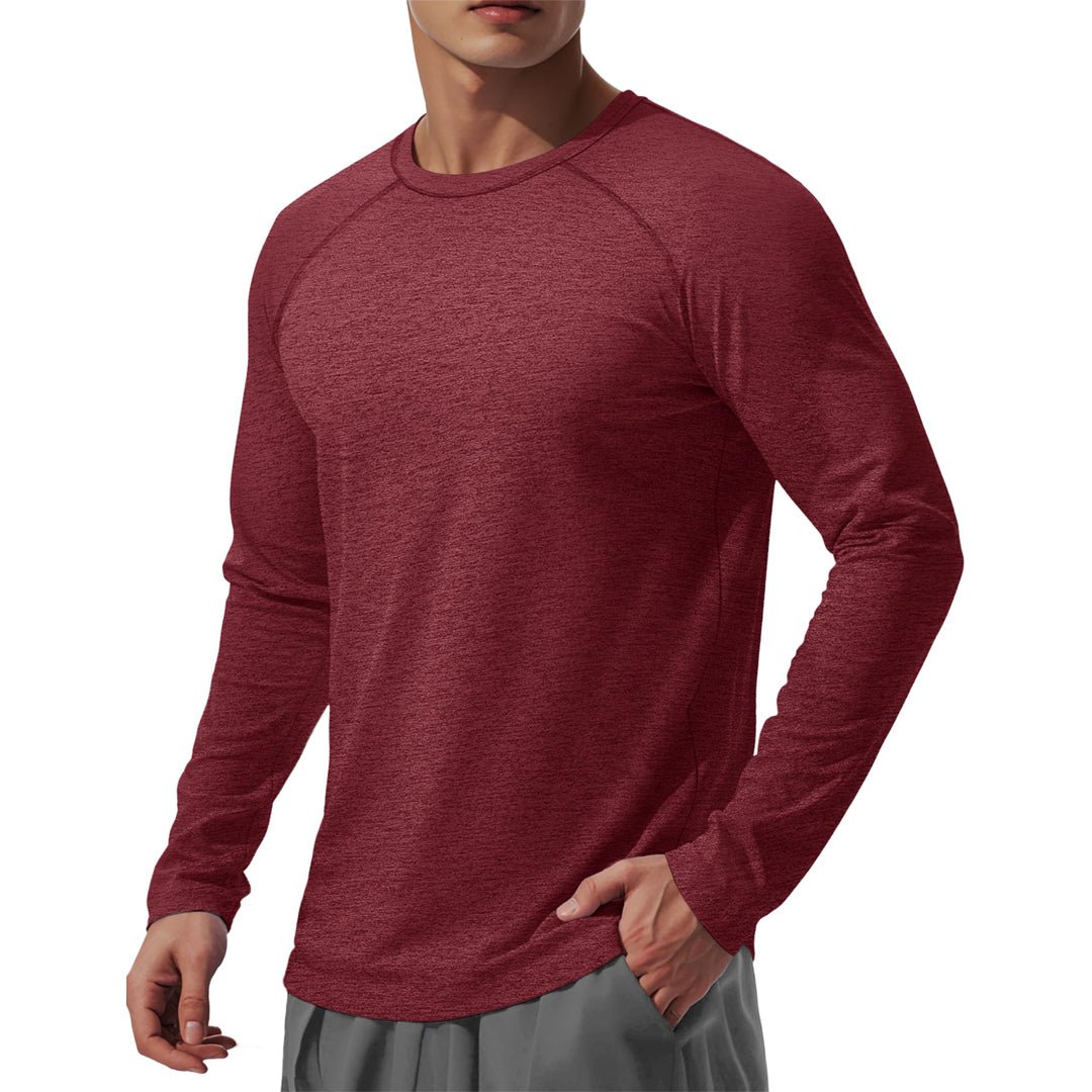 TACVASEN Wine Red UPF 50+ Fishing Swim Long Sleeve Shirts