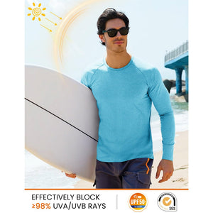 TACVASEN Water Blue UPF 50+ Fishing Swim Long Sleeve Shirts