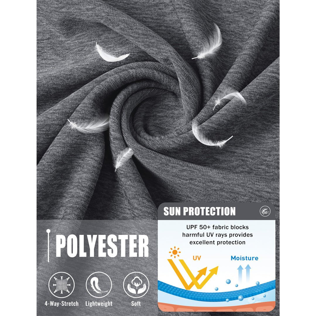 TACVASEN Dark Grey UPF 50+ Fishing Swim Long Sleeve Shirts