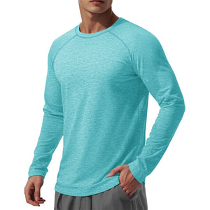TACVASEN Light Green UPF 50+ Fishing Swim Long Sleeve Shirts