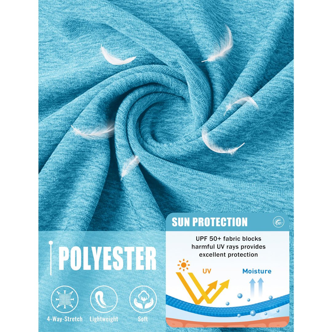 TACVASEN Water Blue UPF 50+ Fishing Swim Long Sleeve Shirts