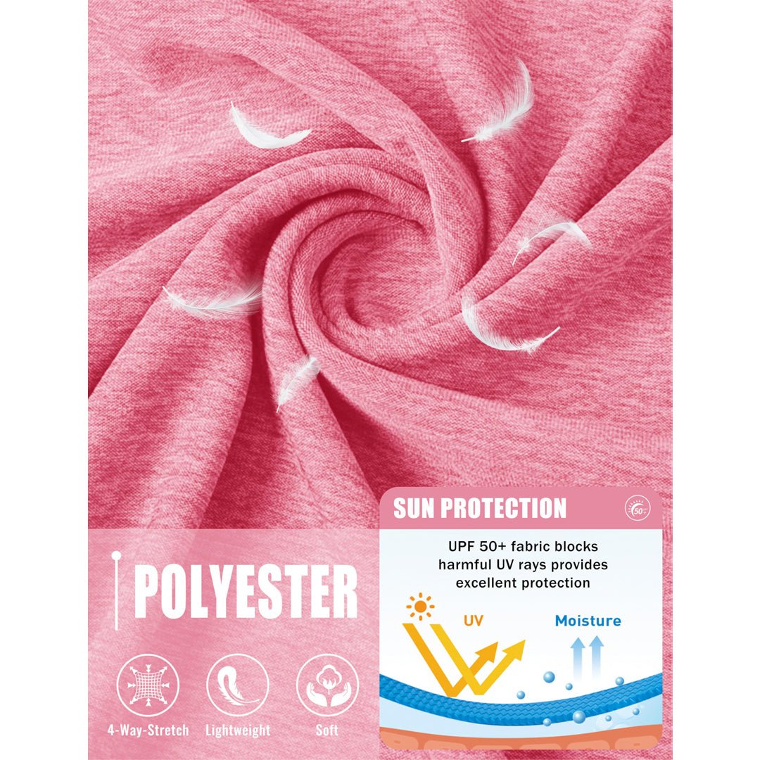TACVASEN Pink UPF 50+ Fishing Swim Long Sleeve Shirts