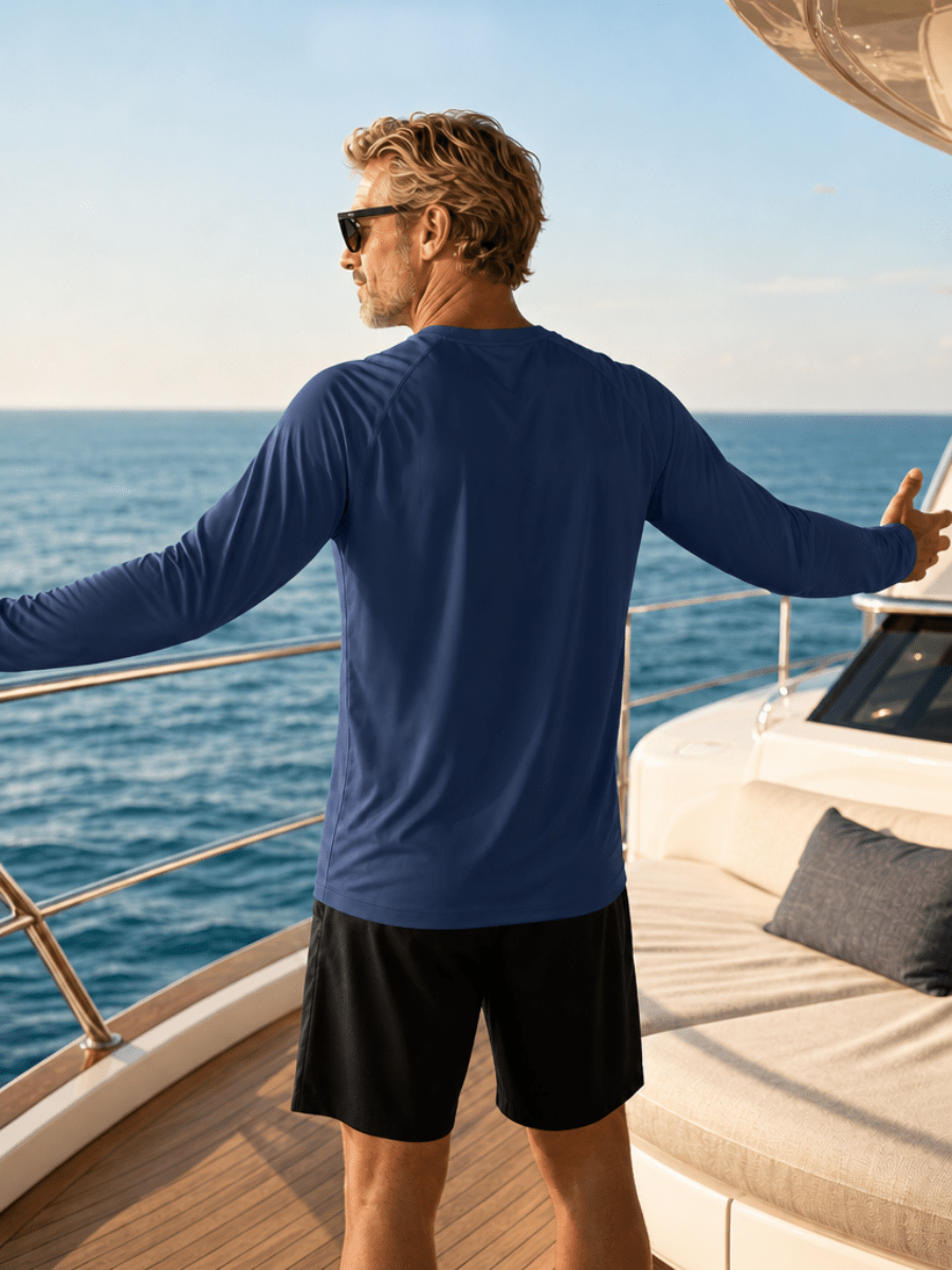 TACVASEN Navy Men's UPF 50+ Long Sleeve Quick Dry Sun Protection Shirt