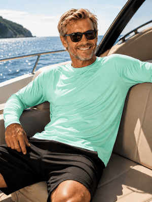 TACVASEN Mint Green Men's UPF 50+ Long Sleeve Quick Dry Sun Protection Shirt