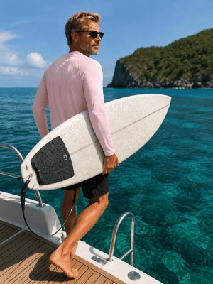 TACVASEN Light Pink Men's UPF 50+ Long Sleeve Quick Dry Sun Protection Shirt