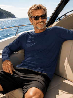 TACVASEN Navy Men's UPF 50+ Long Sleeve Quick Dry Sun Protection Shirt