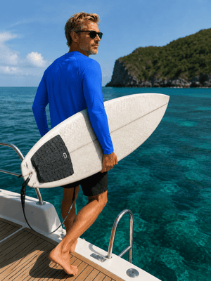 TACVASEN Sapphire Blue Men's UPF 50+ Long Sleeve Quick Dry Sun Protection Shirt