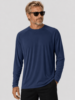TACVASEN Navy Men's UPF 50+ Long Sleeve Quick Dry Sun Protection Shirt