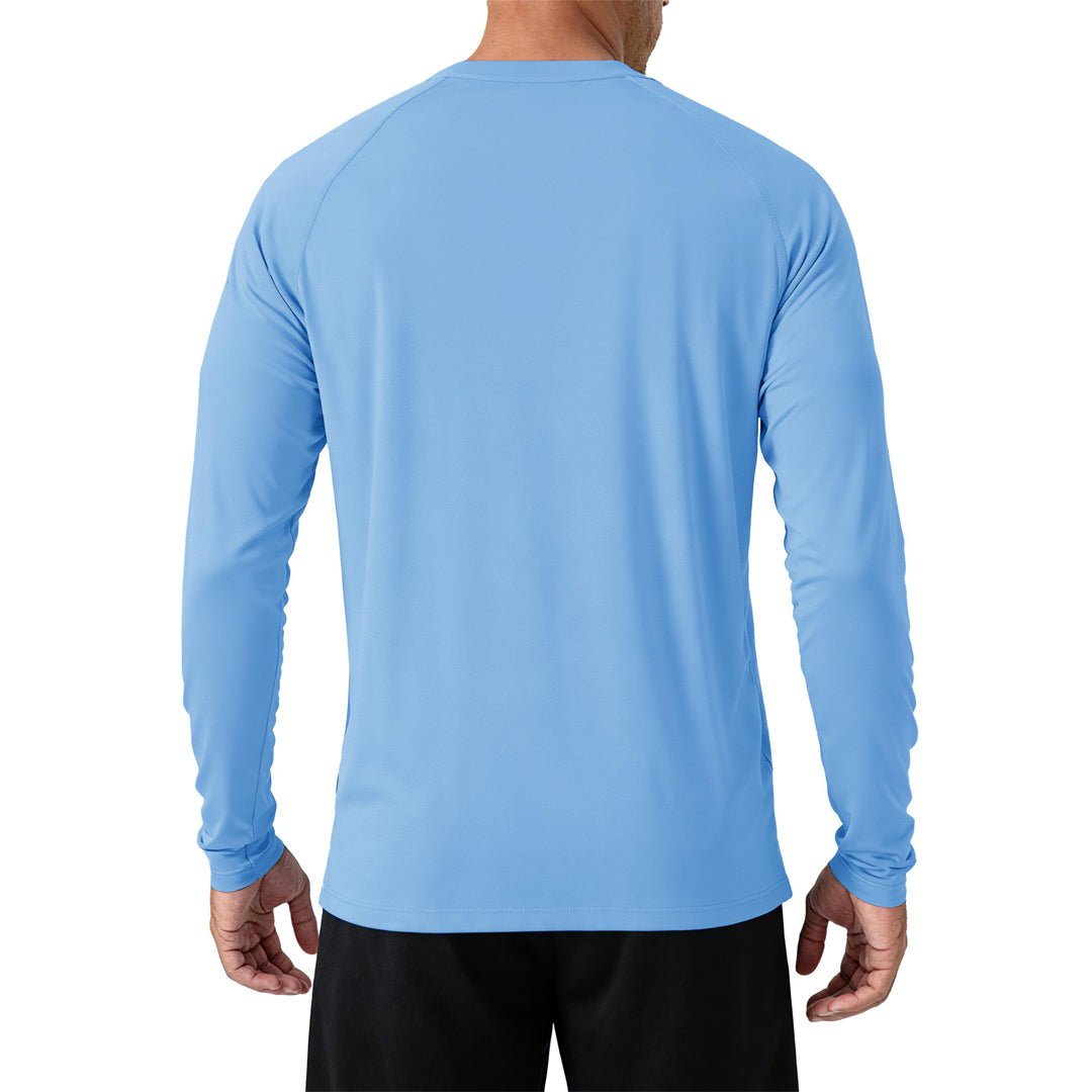 Men's UPF 50+ Long Sleeve Quick Dry Sun Protection Shirt Blue
