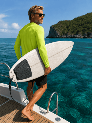 TACVASEN Bright Green Men's UPF 50+ Long Sleeve Quick Dry Sun Protection Shirt
